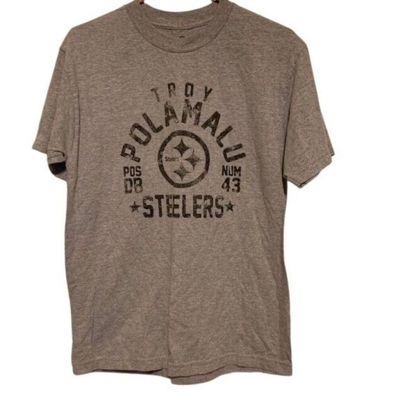 PITTSBURGH STEELERS TROY POLAMALU SIZE MEDIUM T-SHIRT - Picture 1 of 3